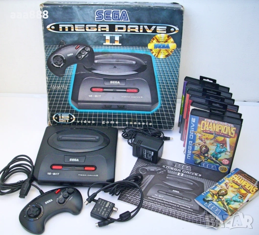 Конзола SEGA Mega Drive II 16-bit оригинал комплект с игри