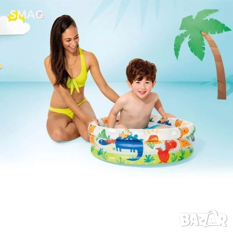 Детски кръгъл басейн с динозаври Ø61х22см - Intex_1220829, снимка 2 - Басейни и аксесоари - 54437855