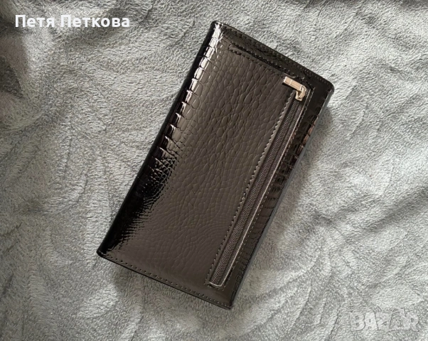 Дамско портмоне - цвят черен лак, снимка 4 - Портфейли, портмонета - 54948215
