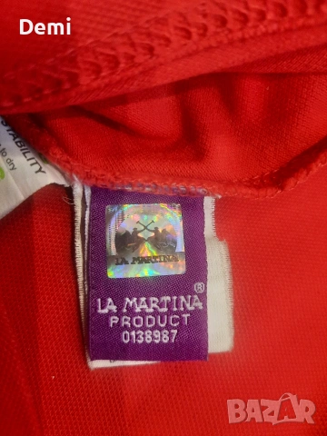 Червена мъжка тениска La Martina, снимка 7 - Тениски - 55092201