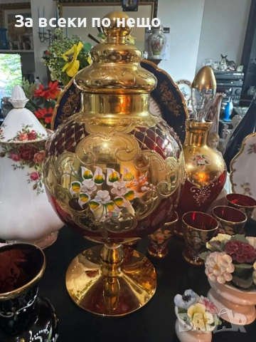 Murano Italy 1961 - ръчно рисувана бонбониера с капак Код P2102, снимка 12 - Декорация за дома - 54042064