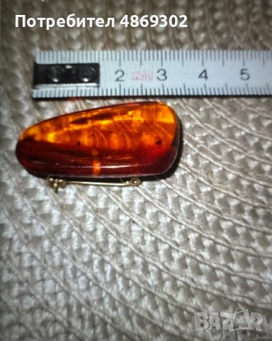 Брошка с кехлибар, снимка 6 - Колиета, медальони, синджири - 55083804