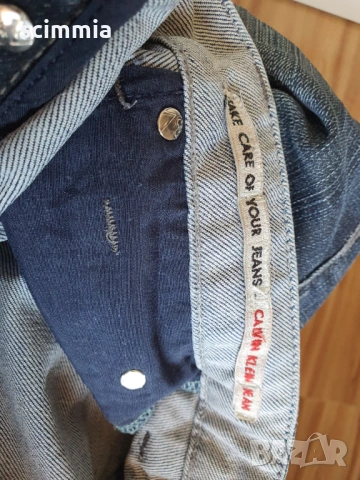 Мъжки дънки Calvin Klein Jeans W32, тъмносини 98,5% памук 1,5% еластин, снимка 10 - Дънки - 54606743