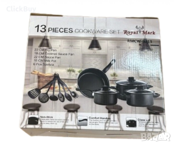 Комплект съдове за готвене от 13 части,незалепващо покритие,за използване на индукционни котлони и п, снимка 6 - Съдове за готвене - 54119842