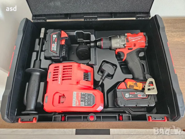 Акумулаторна ударна бормашина Milwaukee M18 FPD3-502X 158Nm 2x5Ah батерии и зарядно 