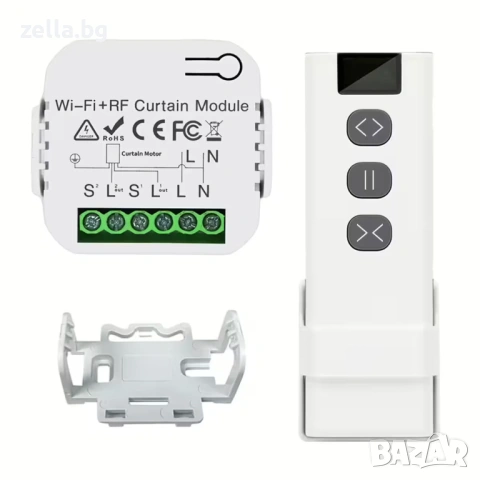 WiFi Tuya 16A Смарт контролер за ролетни щори, завеси и тенти с RF дистанционно 10323