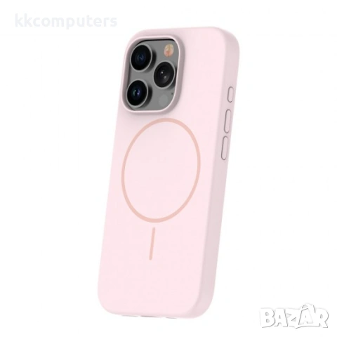 Кейс Silicone Thin Mag за iPhone 16 Pro (6.3), светлорозов и Протектор, снимка 2 - Калъфи, кейсове - 54870749