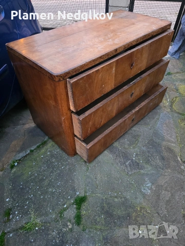 Стар дървен скрин,масив., снимка 2 - Скринове - 54230276