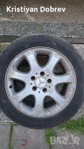 Оригинални джанти за Мерцедес/Mercedes 16" 5x112 - 6.5J ET32 с гуми (2 зимни + 2 летни), снимка 5 - Гуми и джанти - 55018192