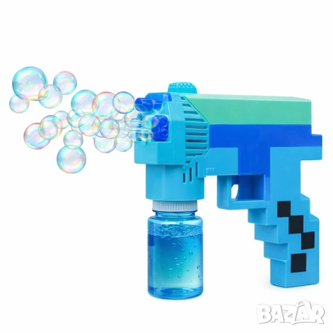 Пистолет за сапунени балони Майнкрафт - автоматичен пистолет за мехурчета