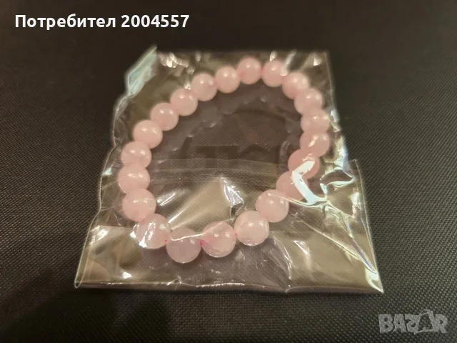 Нежни гривни от естествен Розов кварц + ПОДАРЪК, снимка 3 - Гривни - 55375692