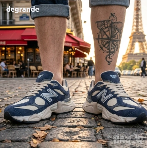 👟Маратонки NewBalance 9060 – Тъмносиньо и Кремаво, снимка 3 - Маратонки - 54755878