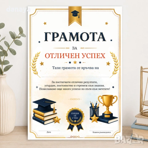 6708 Ученическа грамота за отличен успех, А4 формат
