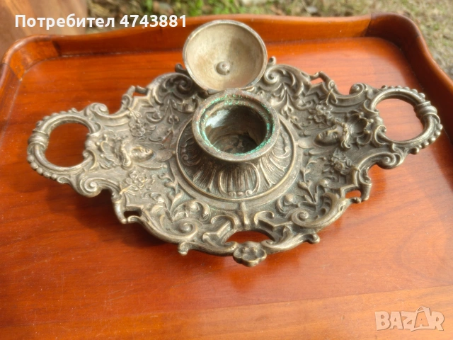 Мастилница от месинг, снимка 7 - Антикварни и старинни предмети - 55013508