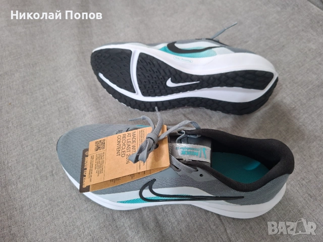 МЪЖКИ МАРАТОНКИ NIKE DOWNSHIFTER 13 СИВО-БЕЛИ, снимка 8 - Маратонки - 54652408
