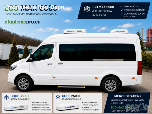 Климатизация на 8+1 местен бус “SprinterСool 6000+” DC12V/24V, снимка 2 - Автоклиматици - 55080009