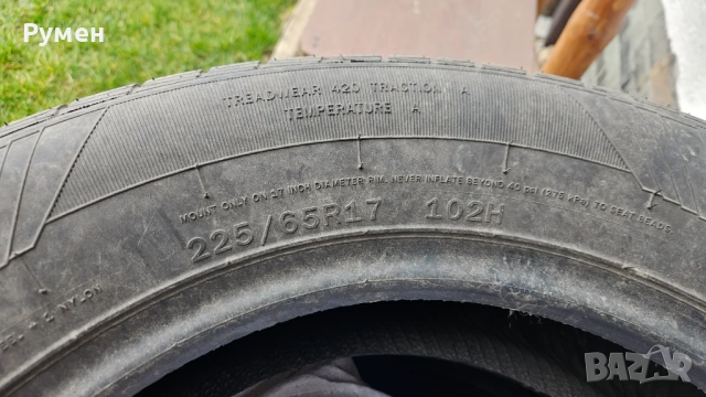 4бр Летни гуми от джип 225/65 R17, снимка 4 - Гуми и джанти - 54031821