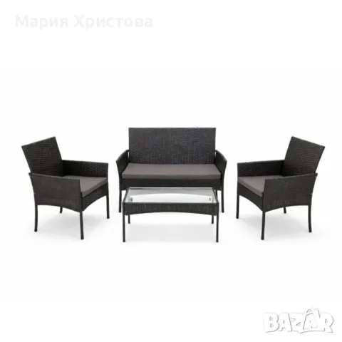 Елегантен ратанов комплект за градина с маса и възглавници - комфорт и стил
