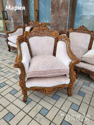 Италианска барокова холна гарнитура , снимка 2 - Дивани и мека мебел - 55644982