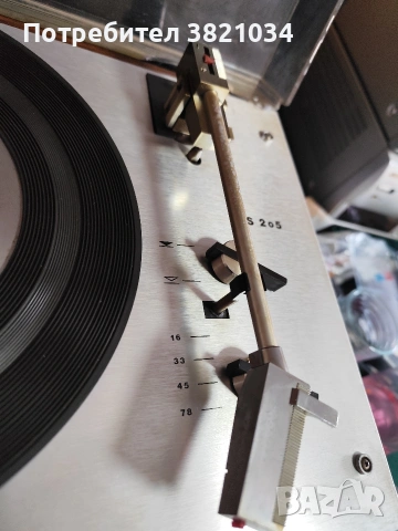 Продавам работещ винтидж грамофон Telefunken S 205 без доза, снимка 4 - Антикварни и старинни предмети - 54429066
