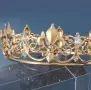 Fleur сребърна златна корона декор украса за торта и дамска детска парти декор украса принц принцеса, снимка 12
