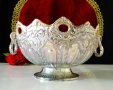 Посребрена фруктиера Enesco,пиедестал,орнаменти. , снимка 1