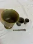 Комплект от старинни месингови хаванчета с чукало, снимка 2