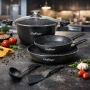 Комплект съдове за готвене 6 части Cheffinger – тенджера 24 см, тигани 24 и 28 см, за индукция, снимка 2