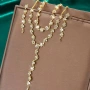 Gold Snake сватбен комплект, бал, комплект колие гривна и обеци, снимка 2