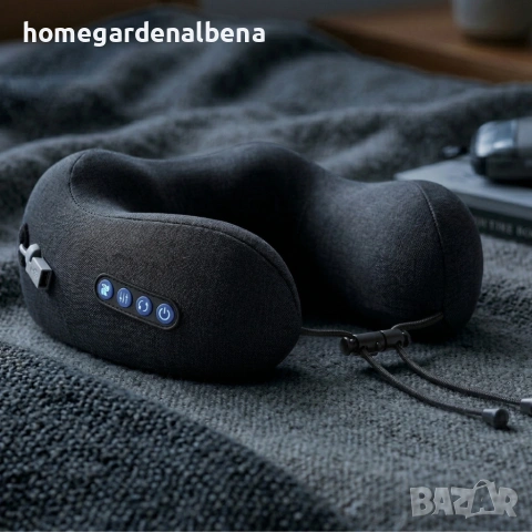 Масажна възглавница за врат с топлина и вибрации – релакс и облекчаване на напрежението, снимка 3 - Масажори - 54108718
