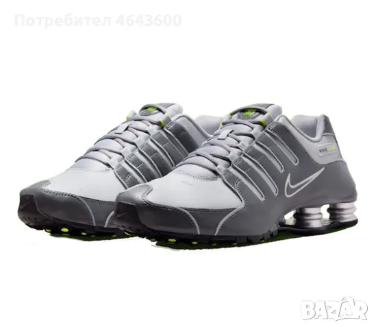 Nike Shox NZ Dark Grey-Wolf Grey-Volt, снимка 2 - Маратонки - 55692279
