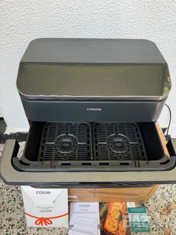 Двоен Еър Фрайър/Фритюрник с Горещ Въздух Cosori Dual Blaze TwinFry 10L XXL с 4 Нагревателя, 2800W!, снимка 5 - Фритюрници - 54430194