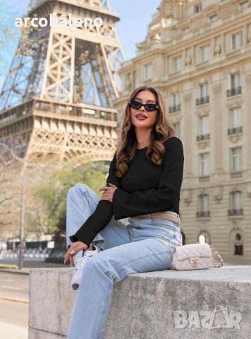 Дамска блуза с оребрени ръкави Chanelle, 4цвята , снимка 11 - Блузи с дълъг ръкав и пуловери - 54150844