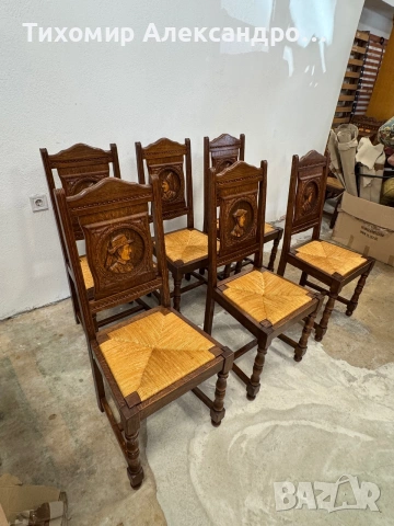 Комплект трапезни столове от дъбов масив, снимка 5 - Столове - 55006020