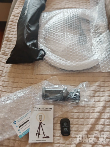 UBeesize 12" Ring Light + Tripod 155см | TikTok / YouTube / Streaming / Makeup лед ринг лампа, снимка 2 - Резервни части за телефони - 54582208