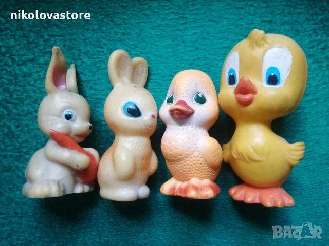 4 гумени играчки животни