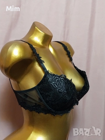 LISE CHARMEL 75 C Черен дантелен сутиен , снимка 3 - Бельо - 54664709