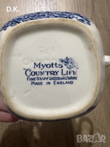 Myotts country life-захарница. ръчно рисувана., снимка 5 - Антикварни и старинни предмети - 55287564