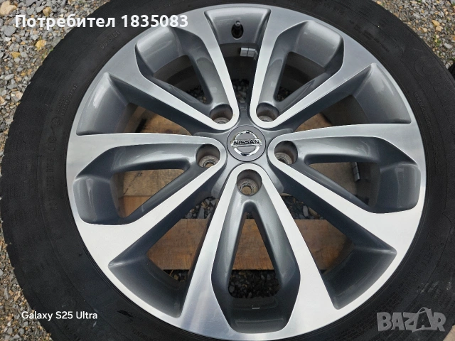 Летш джанти 18ки 5х114.3 Nissan + летни гуми 215/55/18 Continental, снимка 4 - Гуми и джанти - 54641094