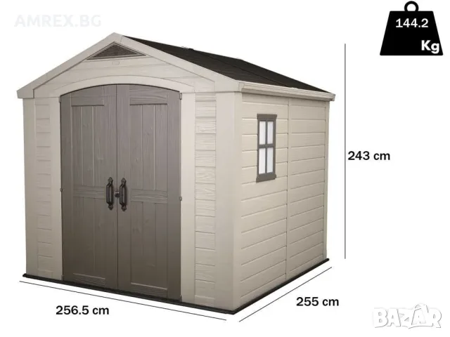 Градинска къща Keter Factor 8x8 с двойна врата, снимка 2 - Градинска техника - 55378211