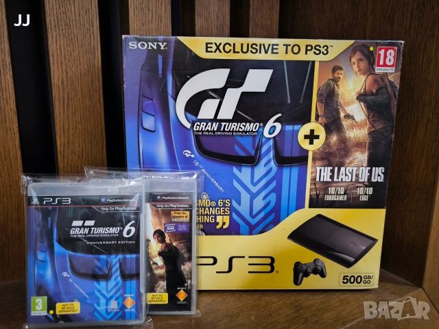 PlayStation 3 Super Slim 500GB – Колекционерски Бъндъл (GT6 + The Last of Us) – Пълен комплект