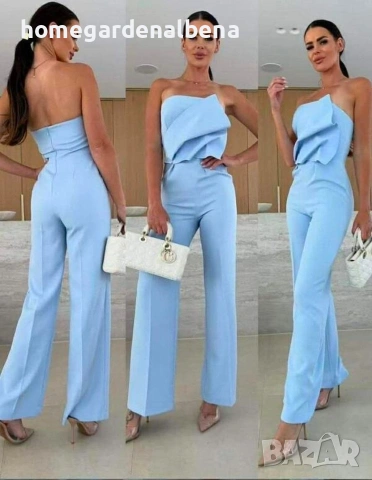 Елегантен дамски гащеризон без презрамки наличен в 5 цвята