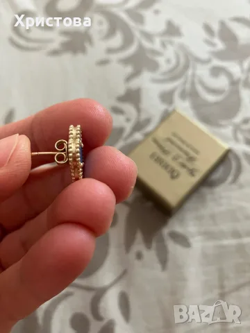 Златни обеци Van Cleef 14k.,4,30гр., снимка 4 - Обеци - 55326239