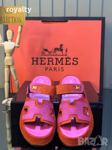 Hermes Нови Дамски Чехли Ерме Различни Цветове , снимка 3 - Чехли - 55129772
