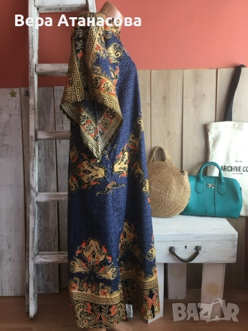 💙🩵💙 Кафтан рокля от памучна материя със свободен силует👗 л/хл🔥, снимка 4 - Рокли - 55605689