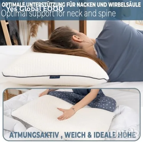 Ергономична възглавница Memory Foam 70x45 см Oeko-Tex, снимка 4 - Възглавници - 55353543
