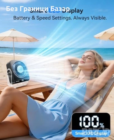 Нов USB презареждаем настолен вентилатор 199 скорости LED дисплей за офис дом бюро, снимка 7 - Други стоки за дома - 54100545