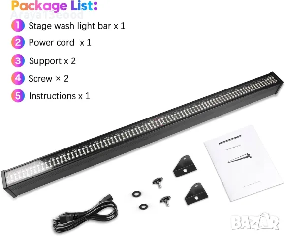 Комплект 2 LED RGB Wall Washer прожектора 70W с 336 LED и DMX, снимка 2 - Лед осветление - 55377839