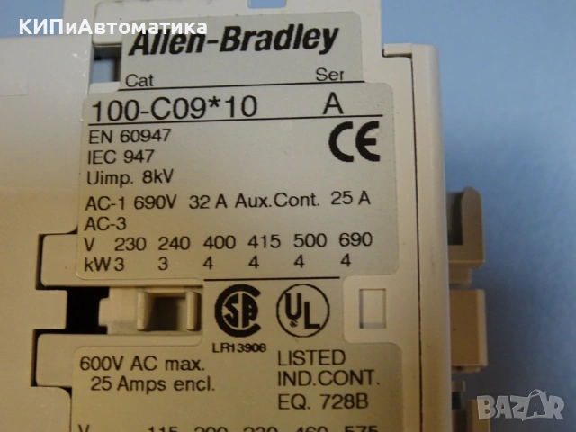 контактор Allen-Bradley 100-C09*10 24V 50Hz 25A Contactor, снимка 8 - Резервни части за машини - 54525450