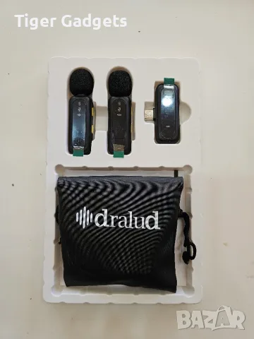 Комплект 2 безжични Lavalier микрофона dralud M1 за iPhone, Android, USB-C и Lightning, снимка 9 - Микрофони - 55588886